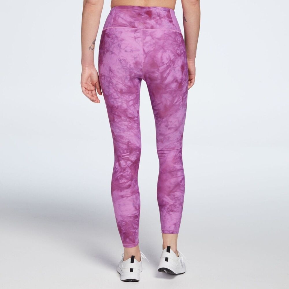 CALIA Energize 7/8 Tights in Purple Tie-dye, Large (C7)